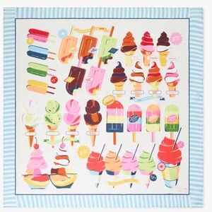 Kate Spade Ice Pop and Cones Square Silk Scarf NWT